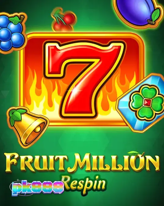 Interface vibrante e colorida do jogo de slot Fruit Million Respin com símbolos de frutas clássicos.